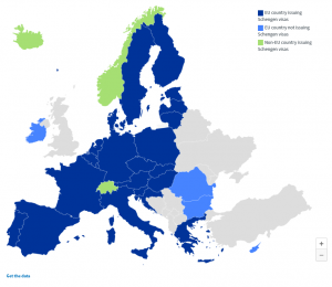 Schengen Zone Map