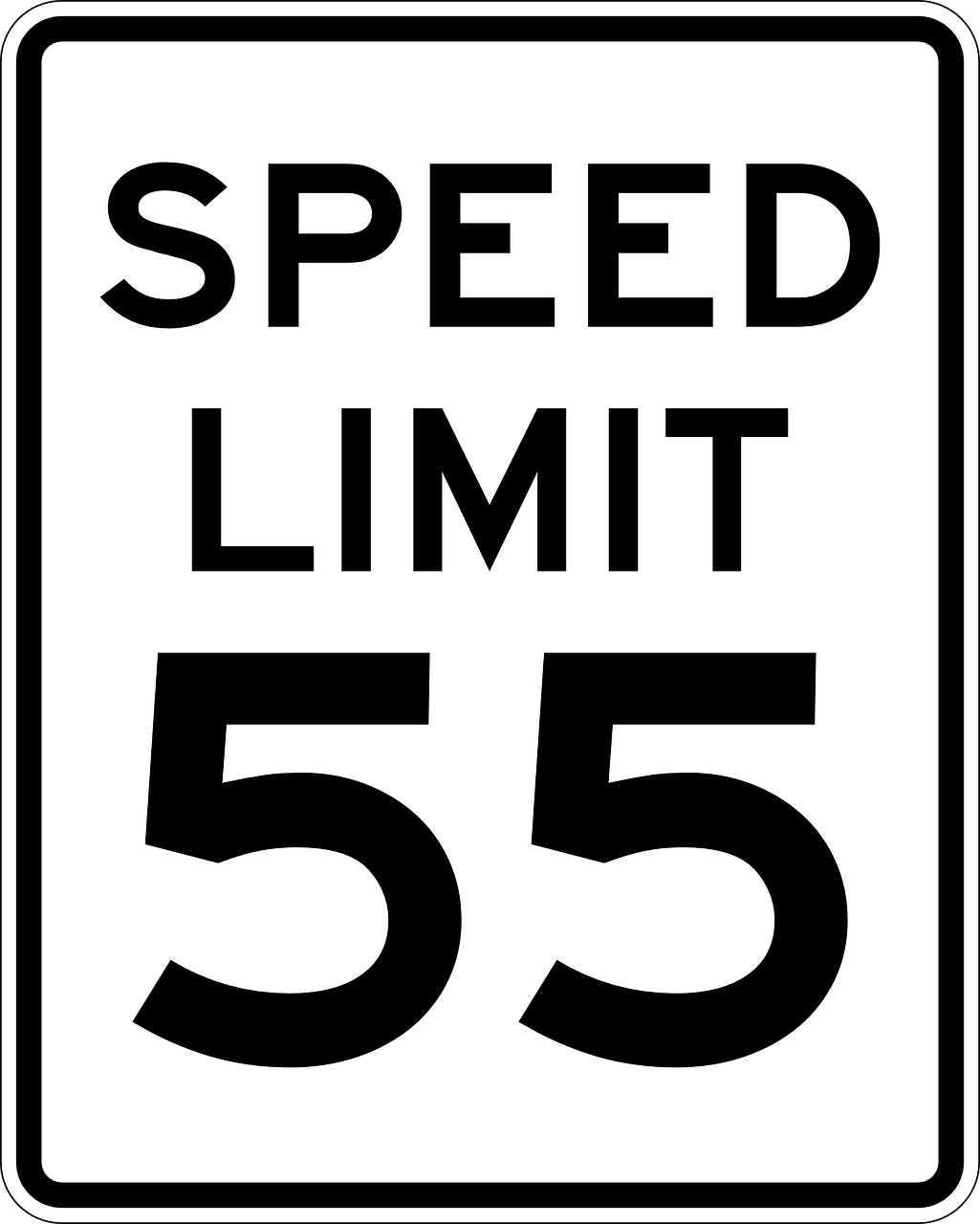 Speed sign limit 55