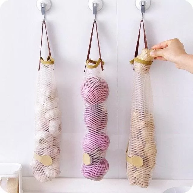 Hanging Mesh Bags for Camper Food Storage Ideas