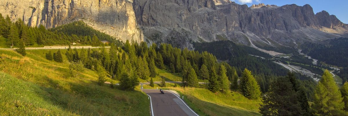 Beautiful road through the Dolomites Mountains in Italy