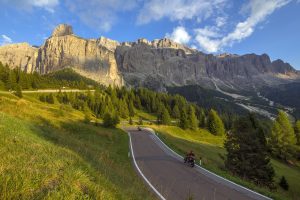 Beautiful road through the Dolomites Mountains in Italy