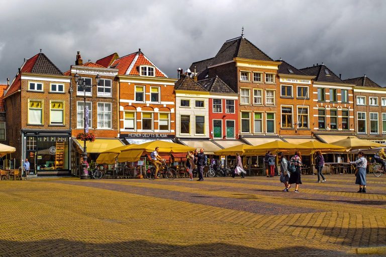 The Market Square in Delft, Netherlands